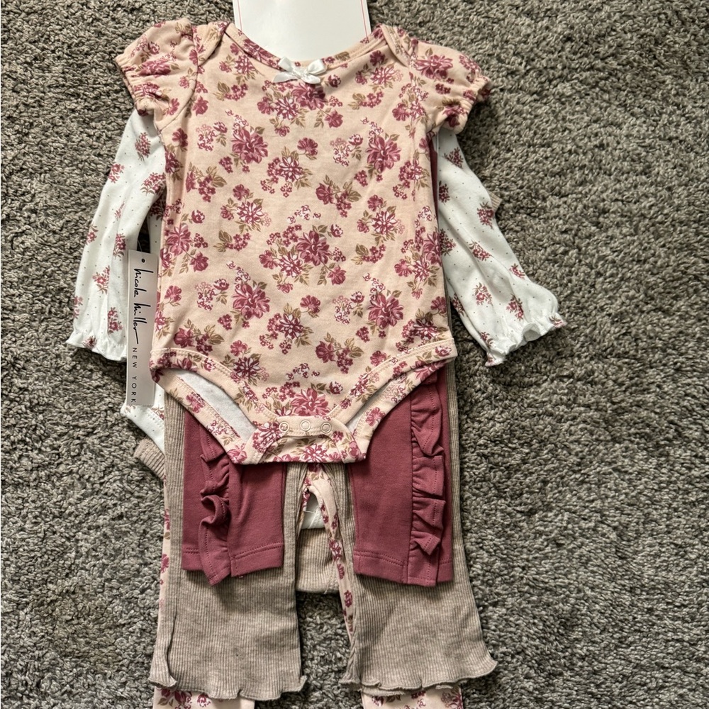 Nicole Miller Pink and Cream Kids Matching Set